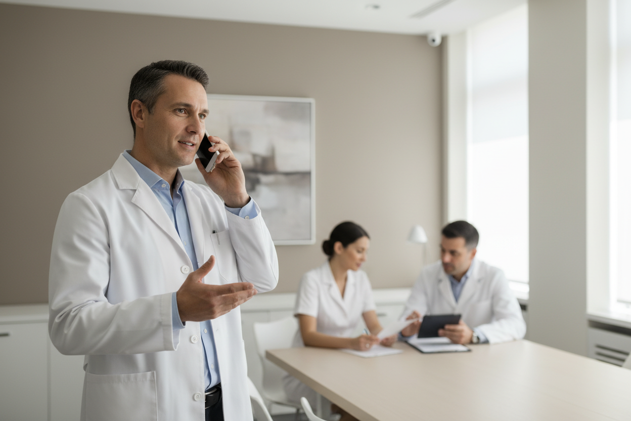 Doctor in Modern Office Editorial